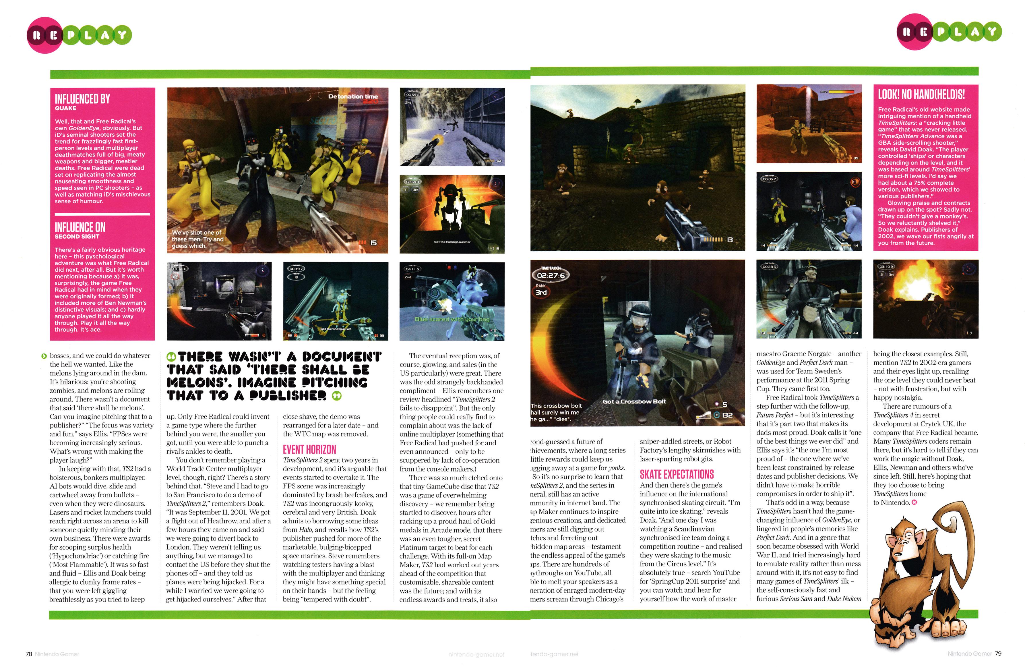 Replay feature for TimeSplitters 2 on GameCube from NGamer 74 - April 2012 (UK)