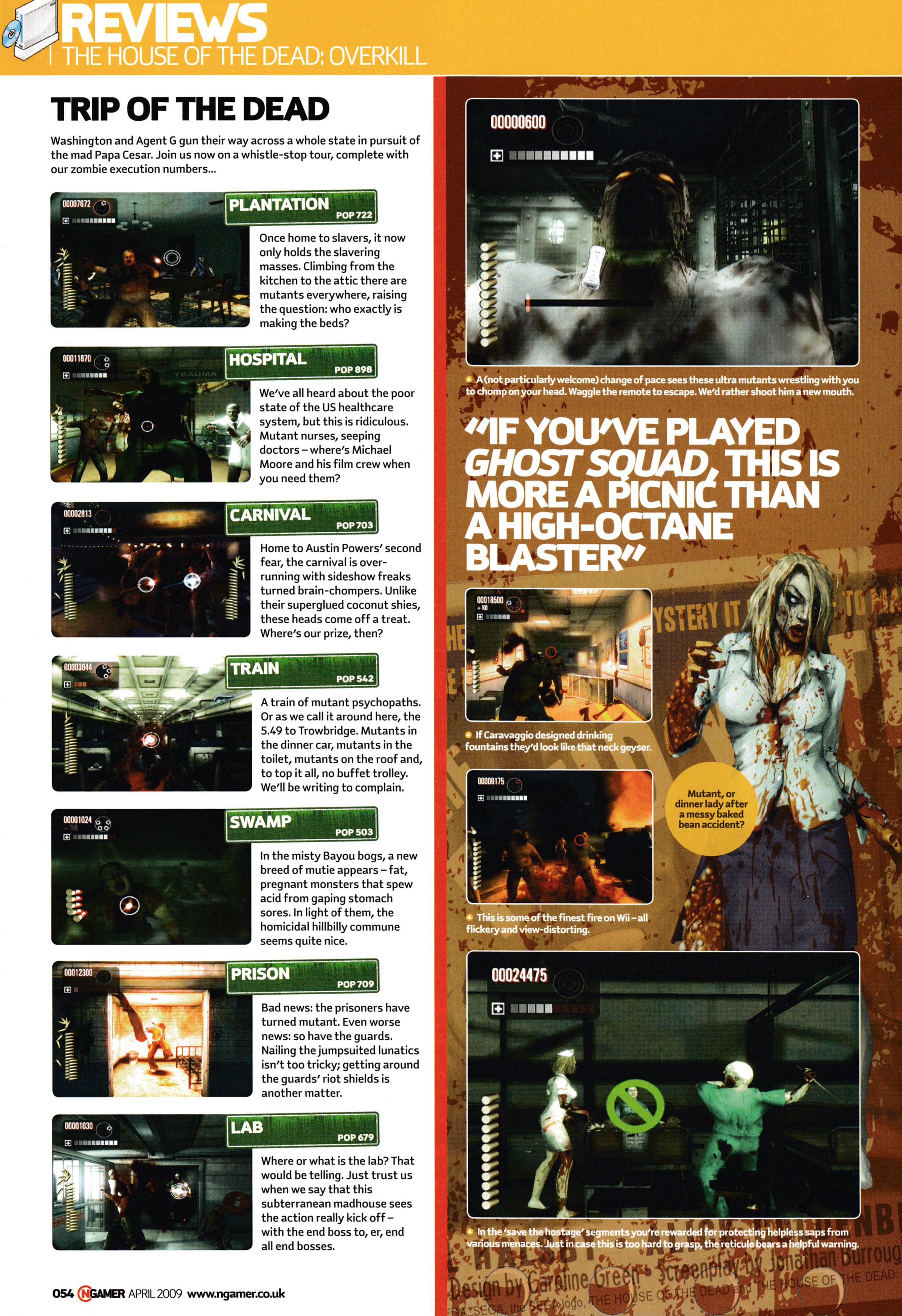 Review for The House of the Dead Overkill on Wii from NGamer 34 - April 2009 (UK)  score: 82%