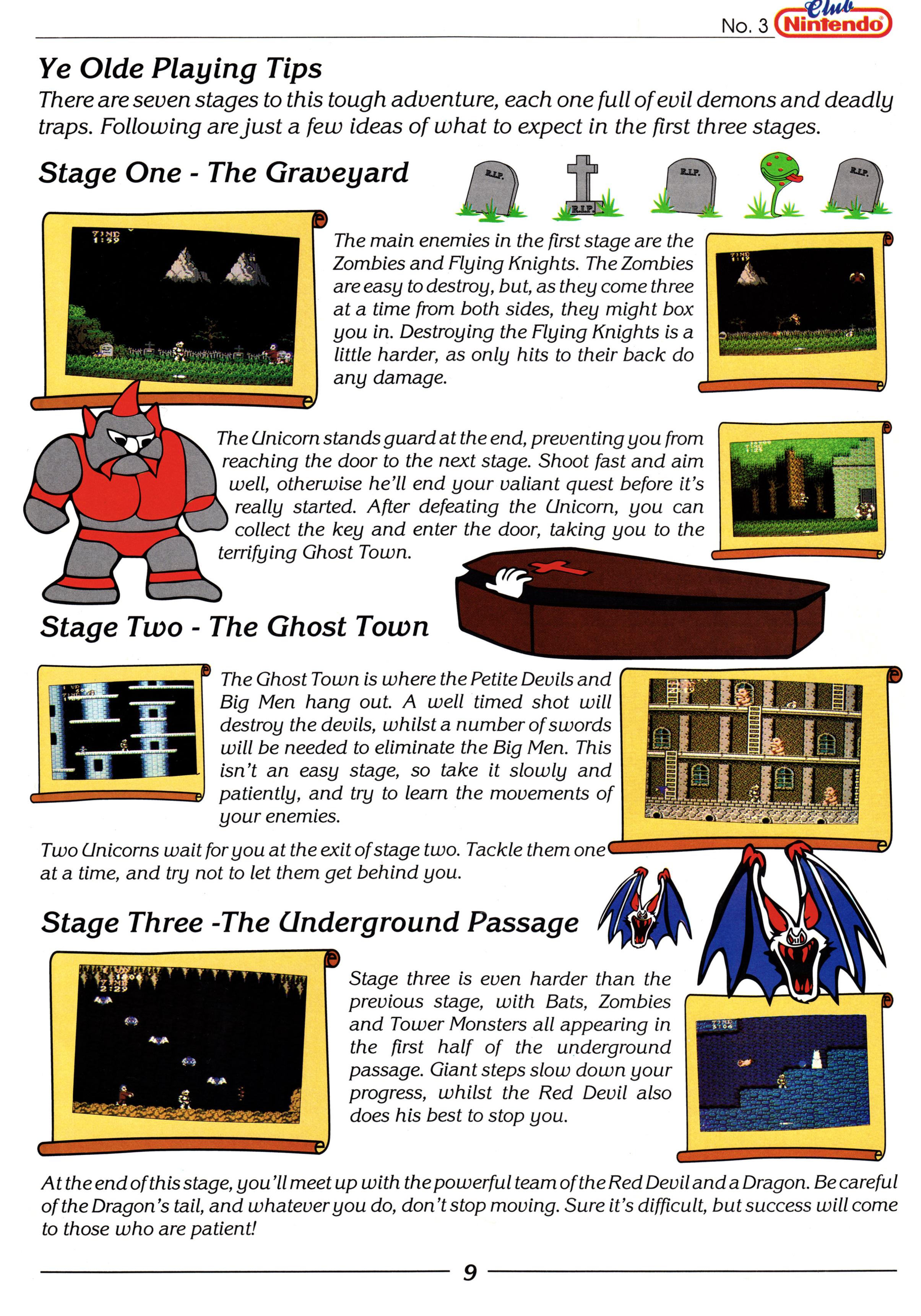 Review for Ghosts 'N Goblins on NES from Club Nintendo Volume 1 Issue 3 - 1989 (UK) 