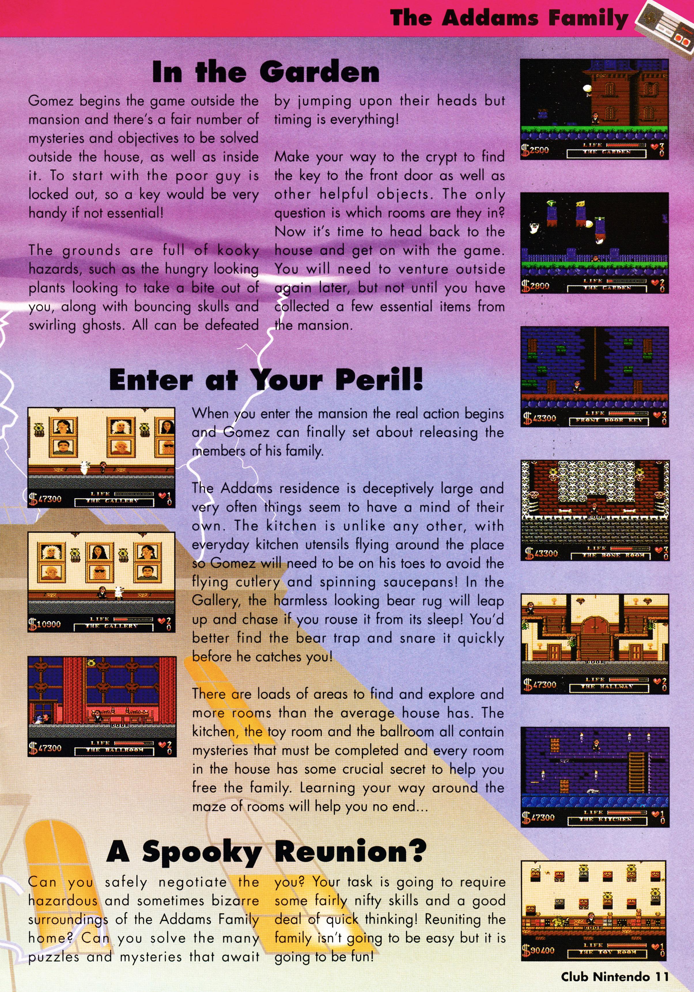 Review for The Addams Family on NES from Club Nintendo Volume 4 Issue 5 - 1992 (UK)