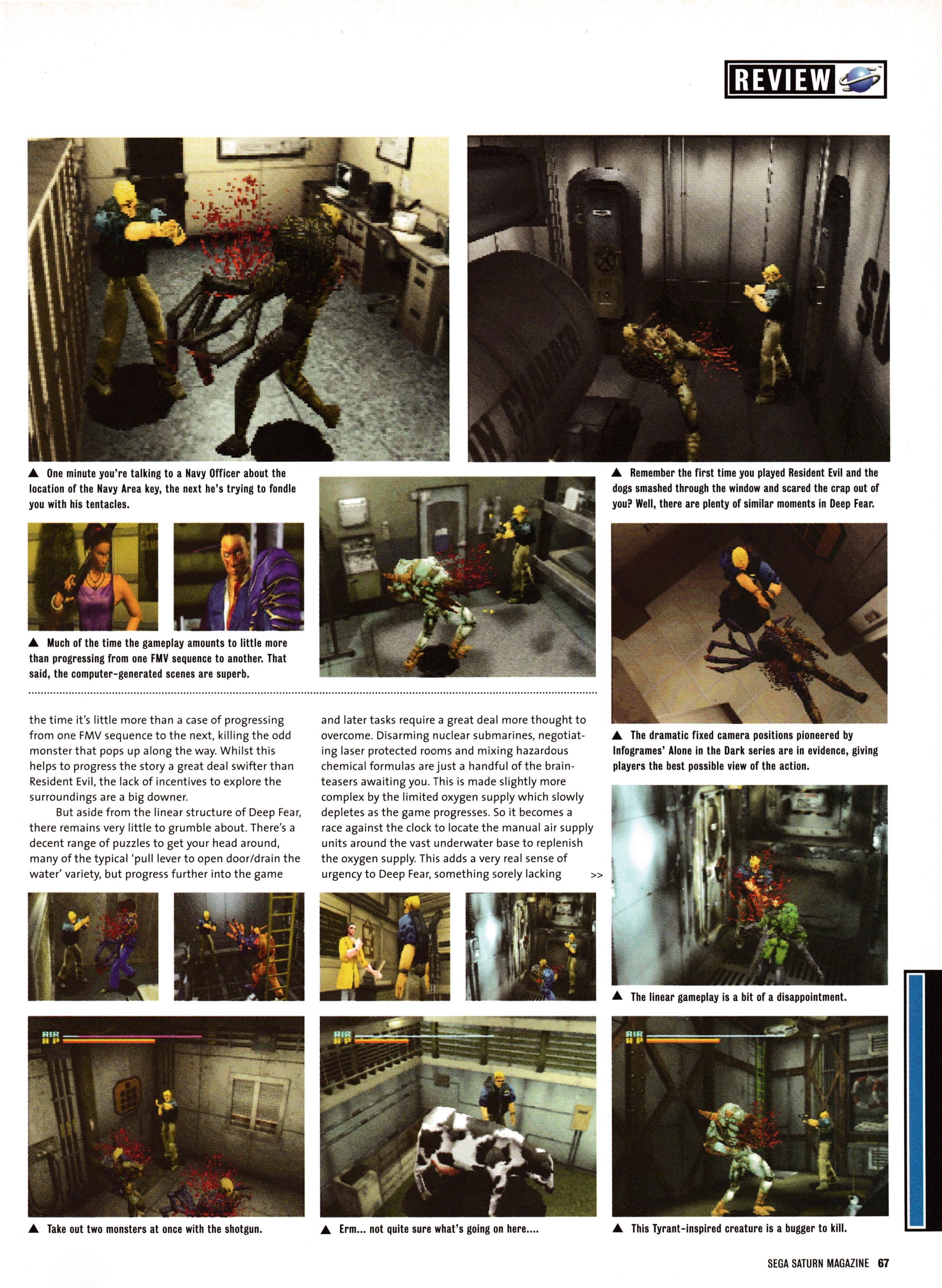 Review for Deep Fear  on Sega Saturn from Official Sega Saturn Magazine 36 - October 1998 (UK)  score: 86%