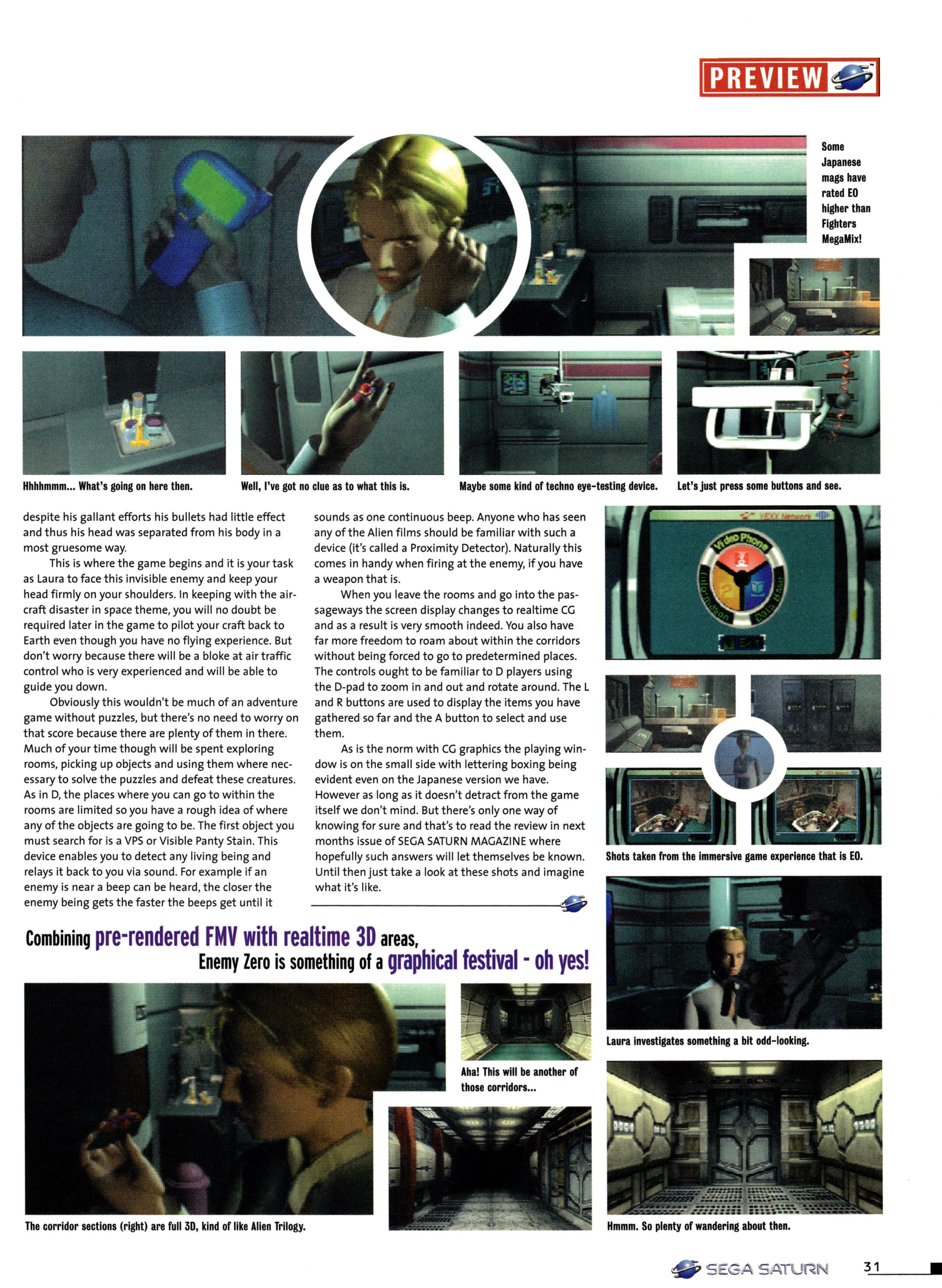 Preview for Enemy Zero on Sega Saturn from Official Sega Saturn Magazine 16 - February 1997 (UK) 