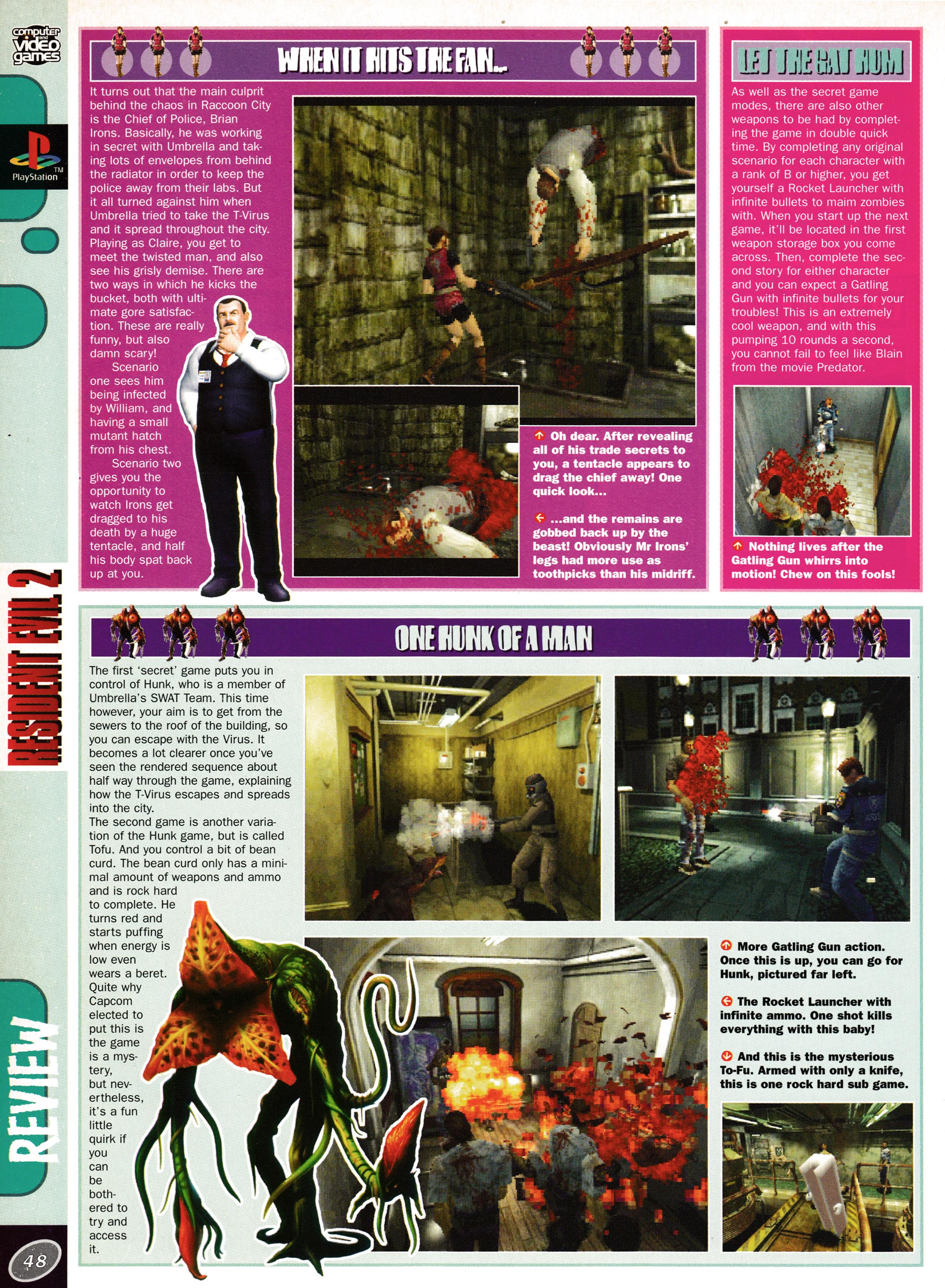 Review for Resident Evil 2 on PSone from CVG 187 - June 1997 (UK) score: 5/5