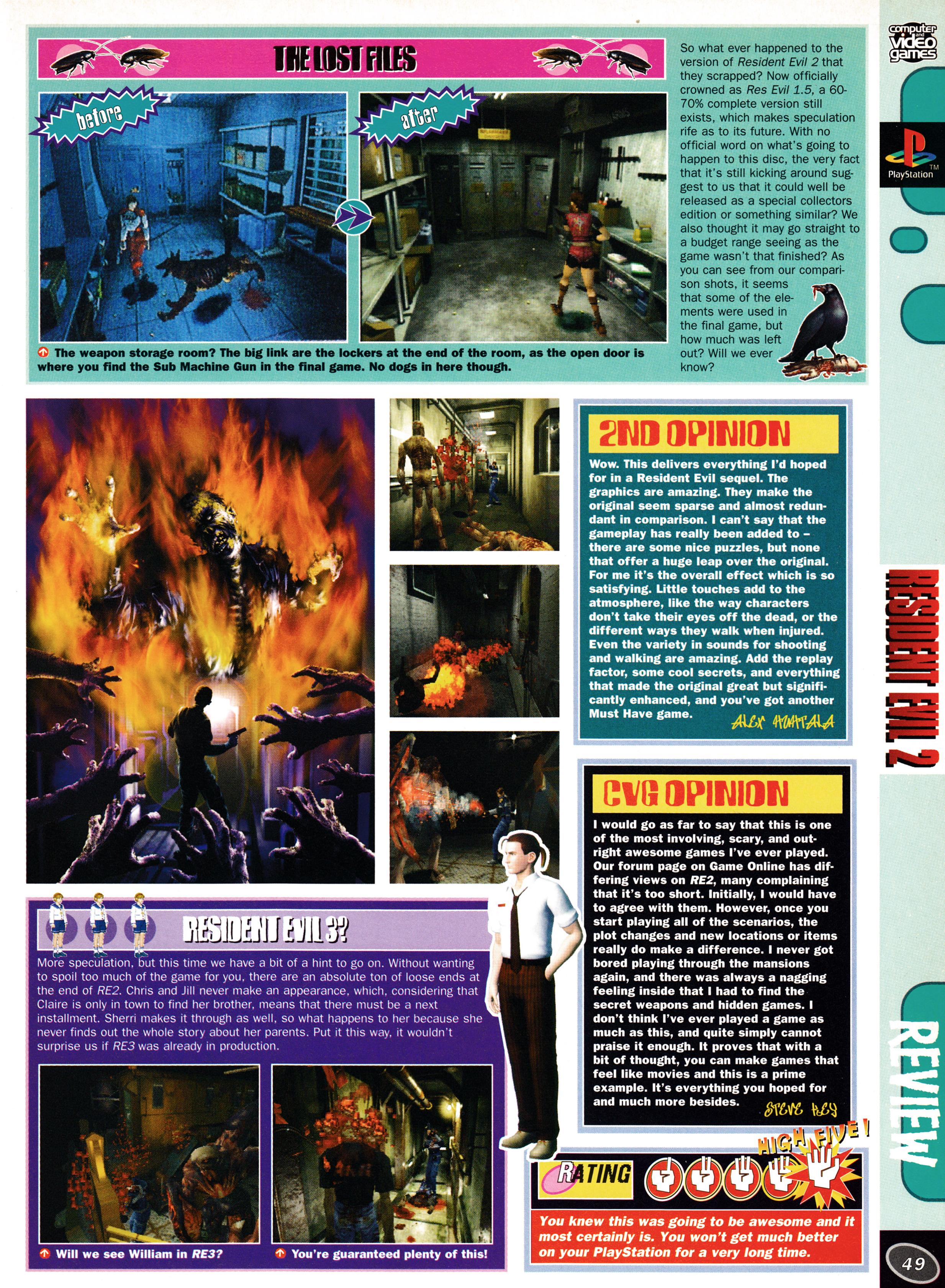 Review for Resident Evil 2 on PSone from CVG 187 - June 1997 (UK) score: 5/5