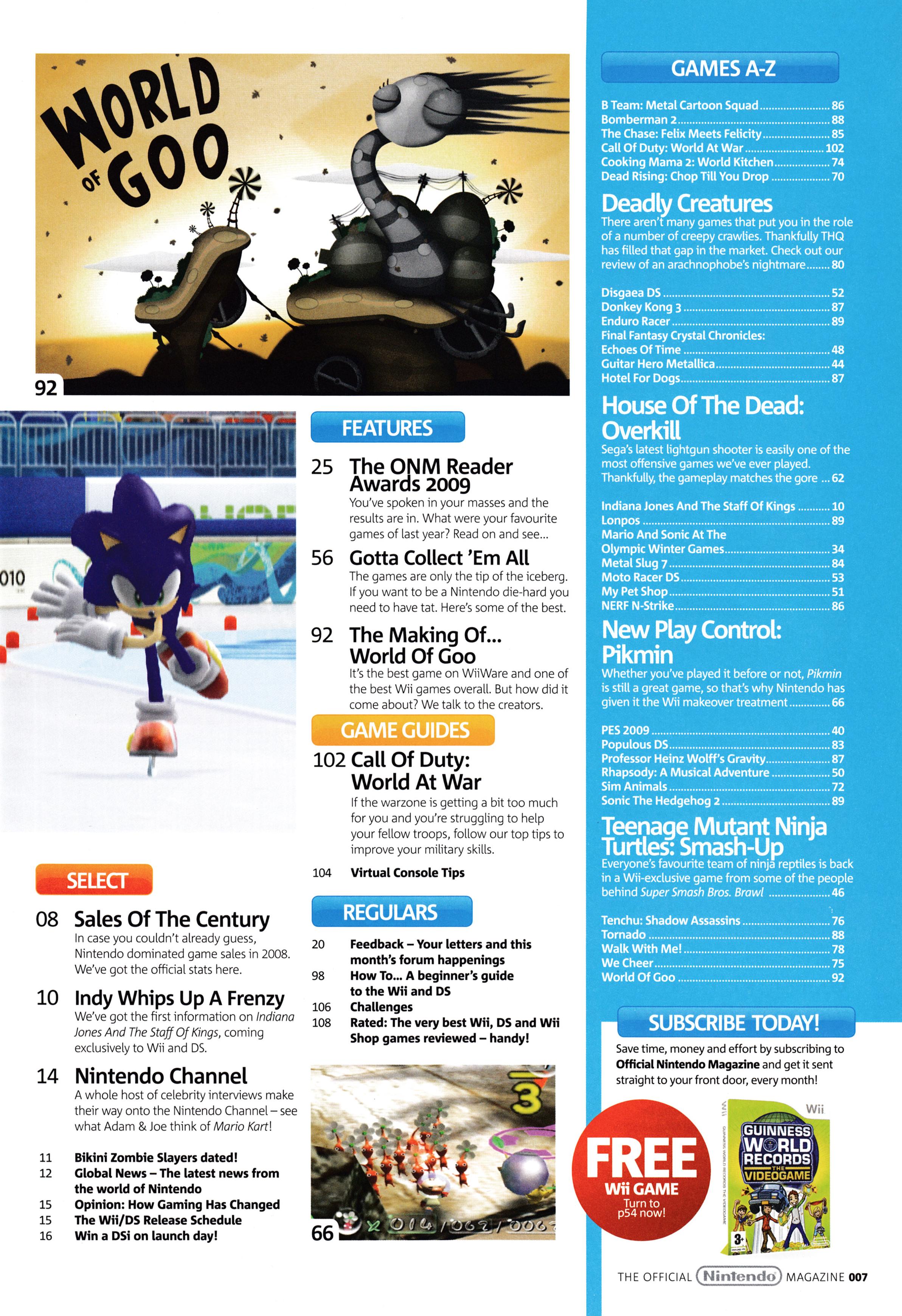 And the contents pages for Official Nintendo Magazine 40 - March 2009 (UK)