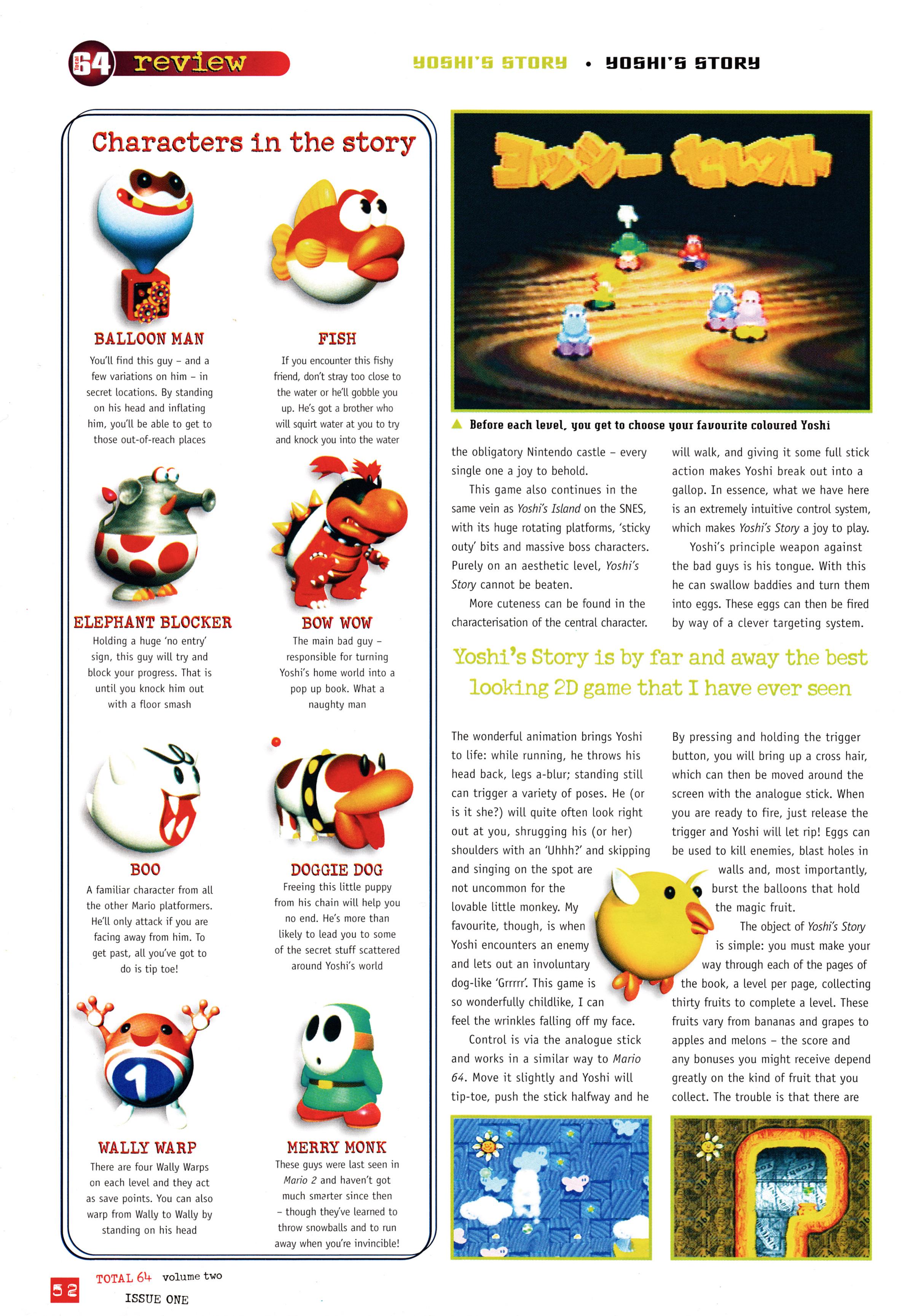 Review for Yoshi's Story on Nintendo 64 from Total 64 No.13 Volume 2 Issue 1 - February 1998 (UK)  score: 84%