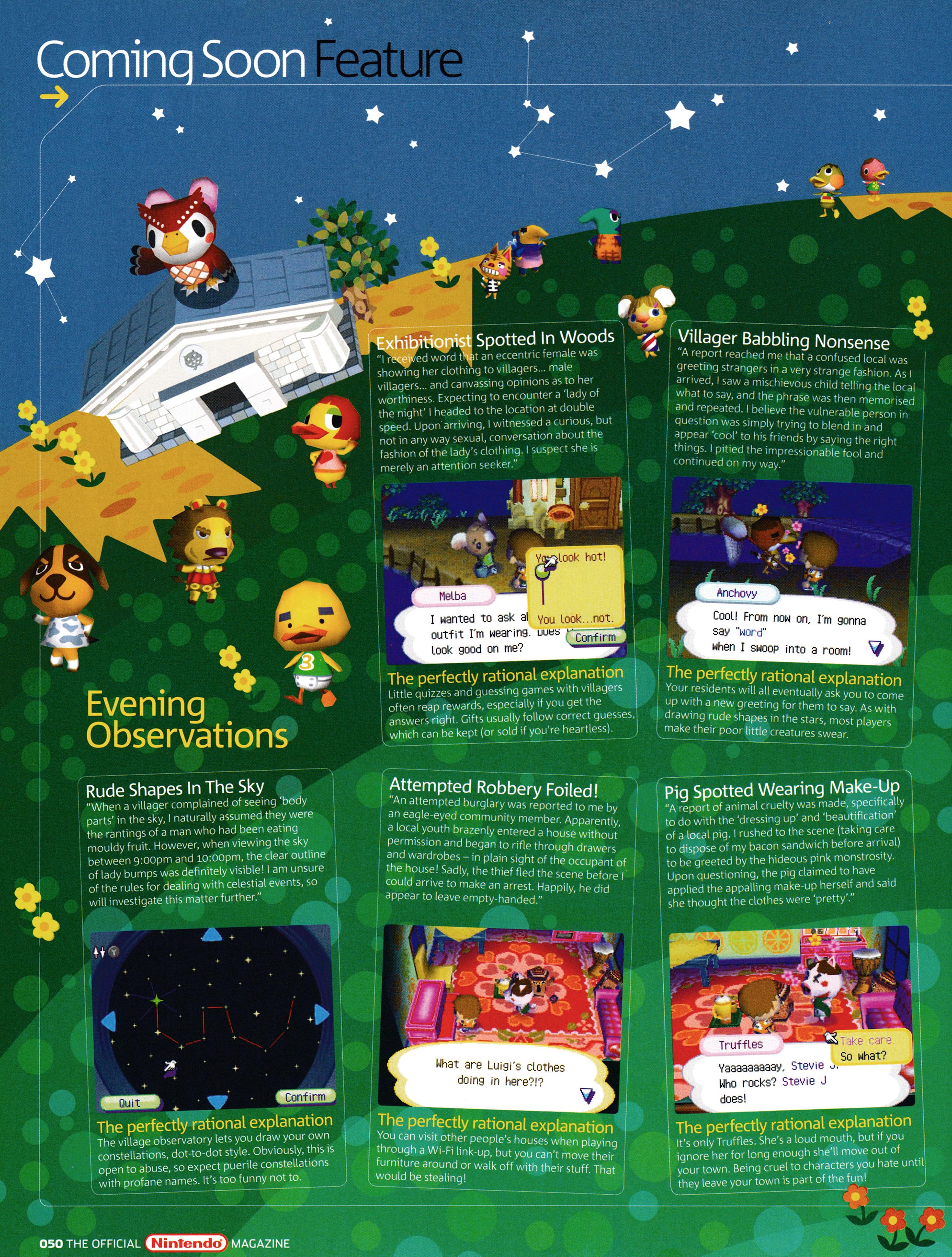 Coming Soon feature for Animal Crossing: Wild World on Nintendo DS. Taken from Official Nintendo Magazine 1 - March 2006 (UK)