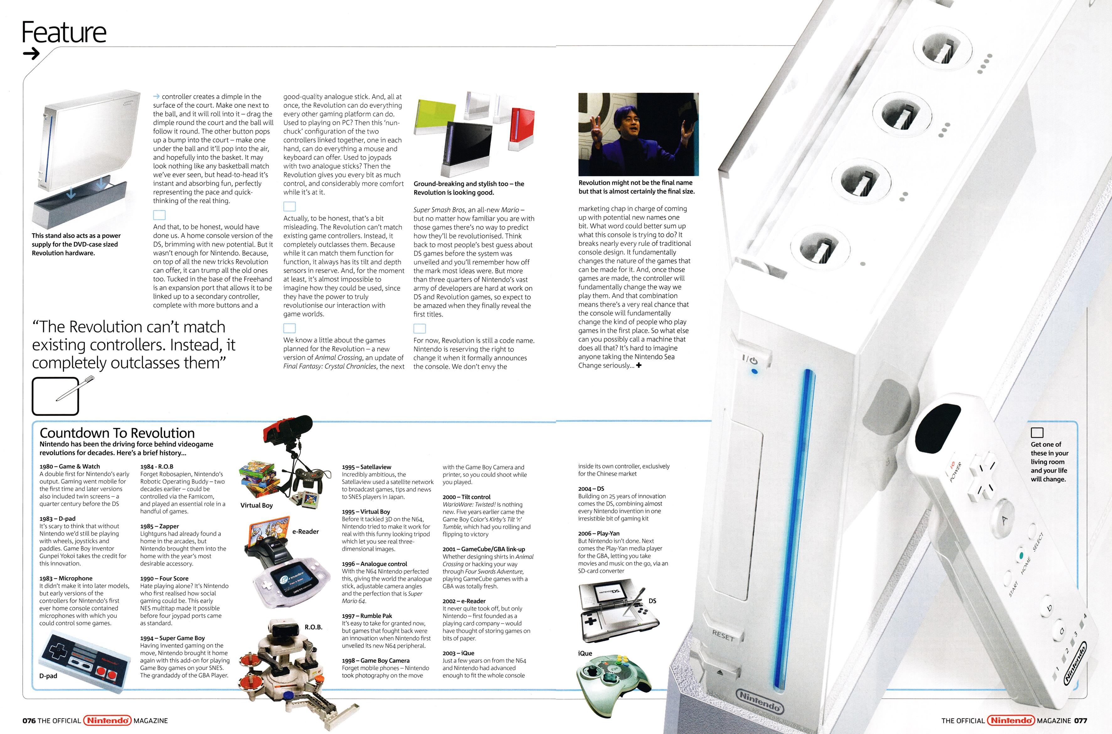 Large 12-page feature titled: New Ways to Play. Focussing on the Nintendo DS and Wii. Taken from Official Nintendo Magazine 1 - March 2006 (UK)