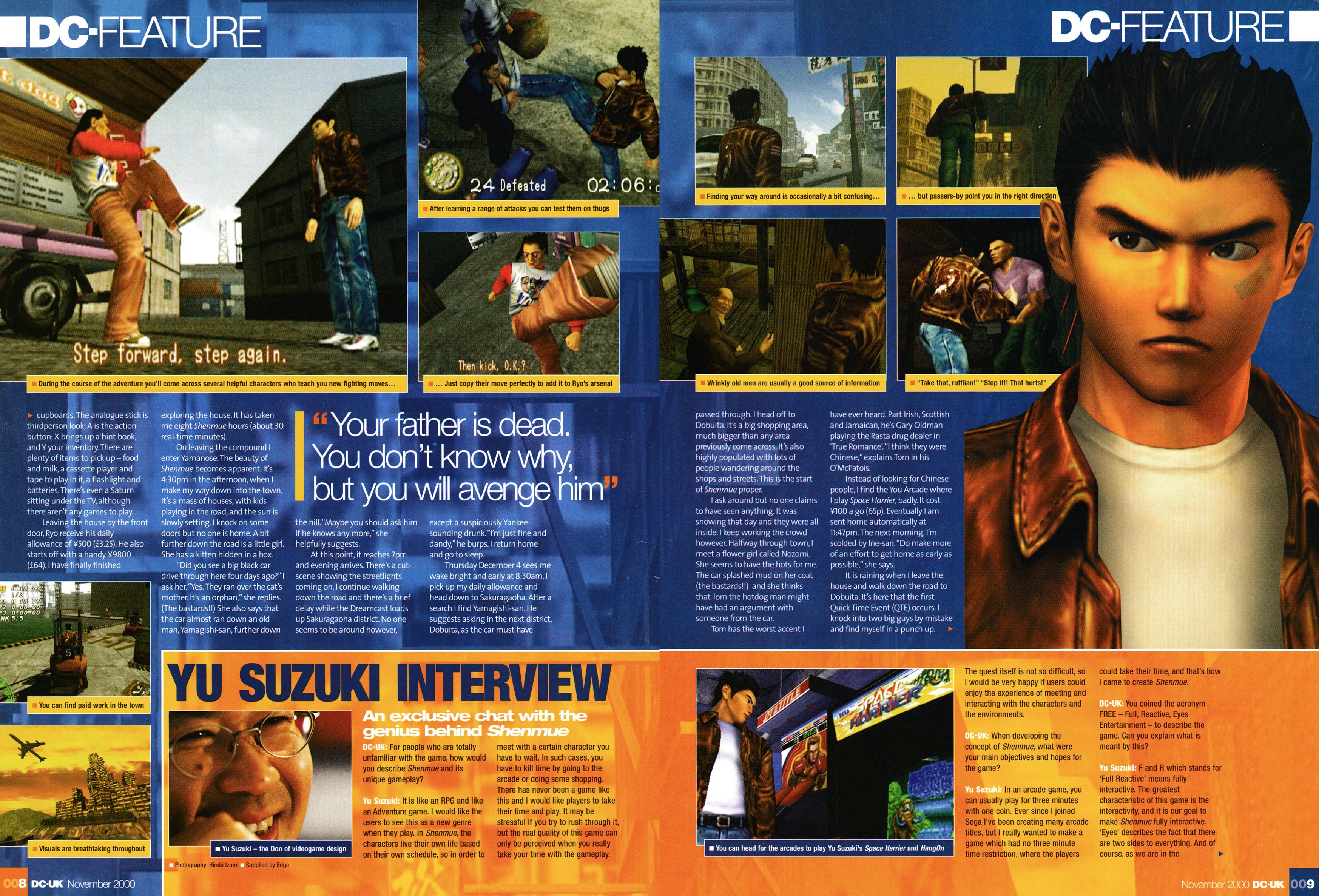 Starting to get into the winter mood, so what better than to post a nice big feature on Shenmue for Dreamcast. Taken from DC-UK 15 - November 2000 (UK)