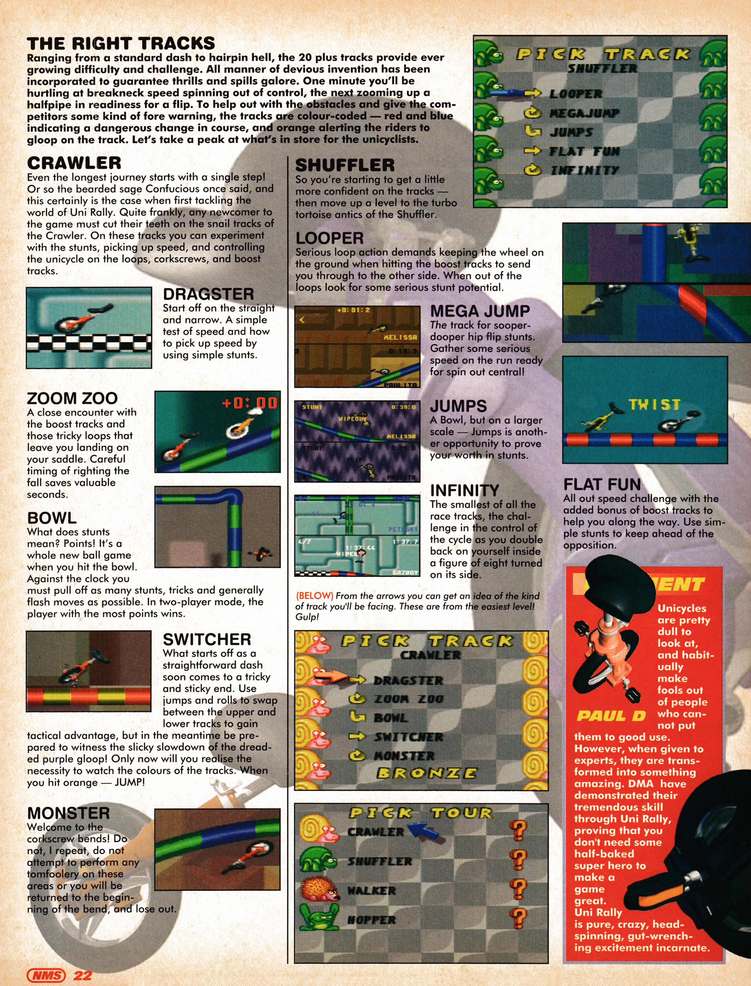 Review for Unirally on Super Nintendo. Taken from Nintendo Magazine System 29 - February 1995 (UK)  score: 92%