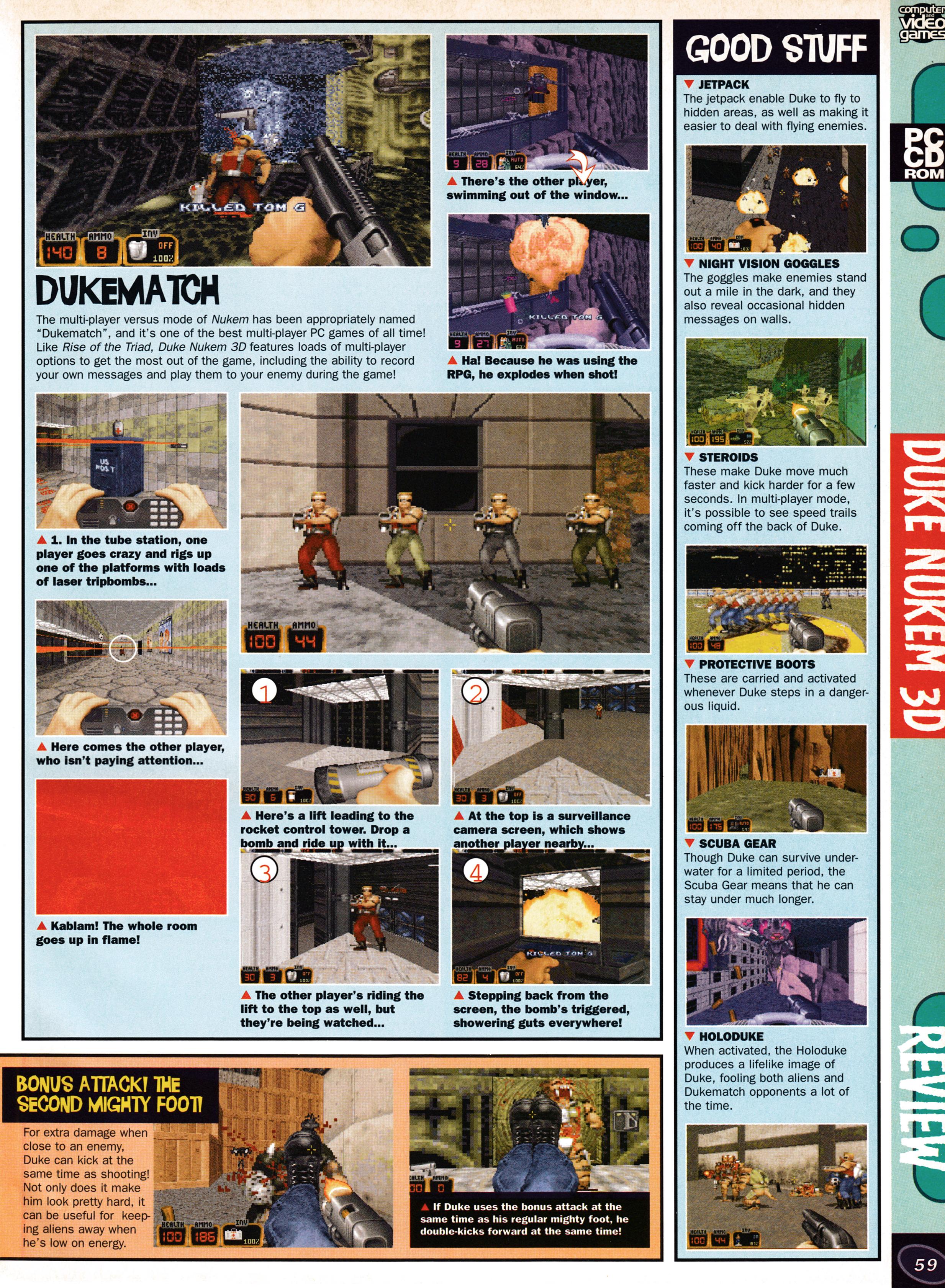 Review for Duke Nukem 3D on PC from CVG 176 - July 1996 (UK)  score: 5/5