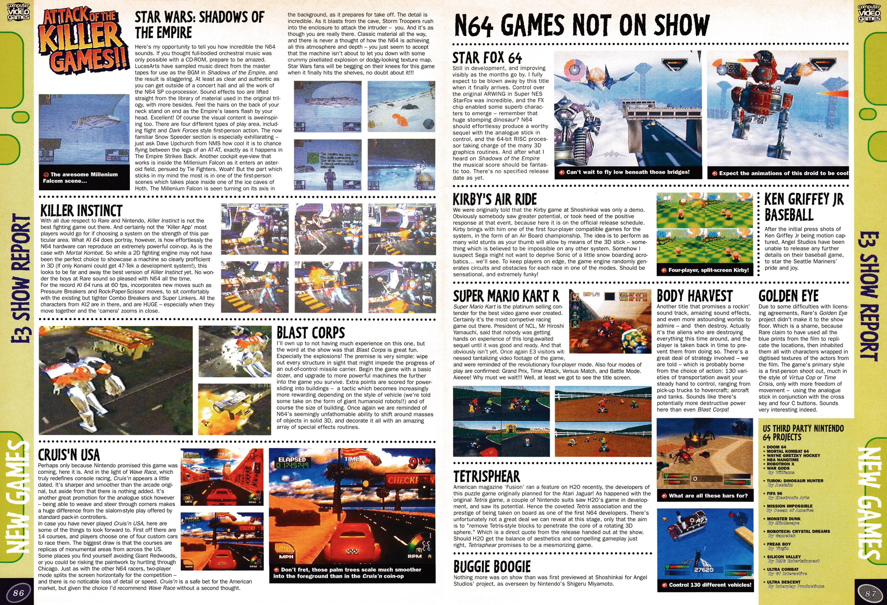 Massive 14-page featuring on the 1996 E3. Taken from CVG 176 - July 1996 (UK) 