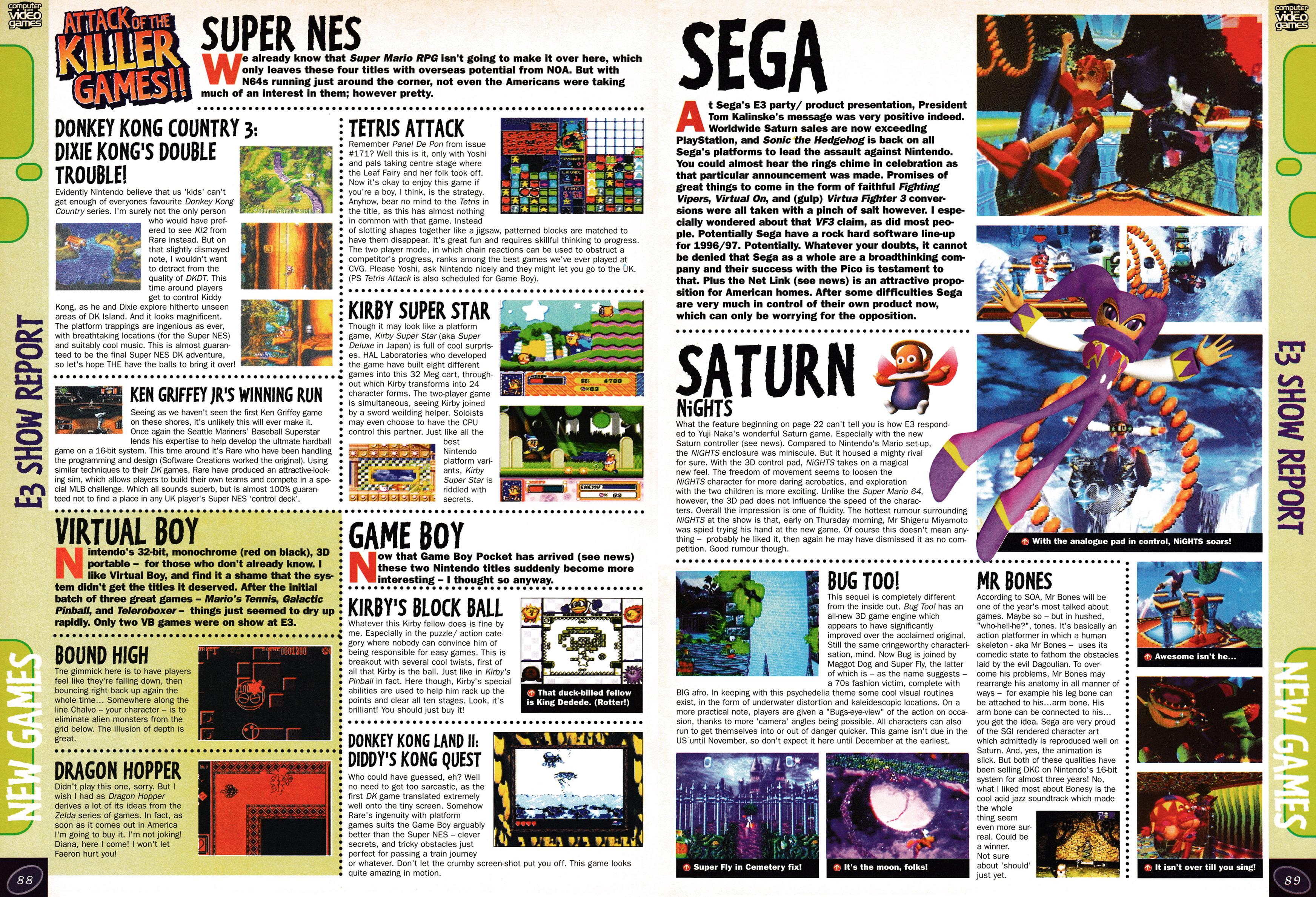 Massive 14-page featuring on the 1996 E3. Taken from CVG 176 - July 1996 (UK) 