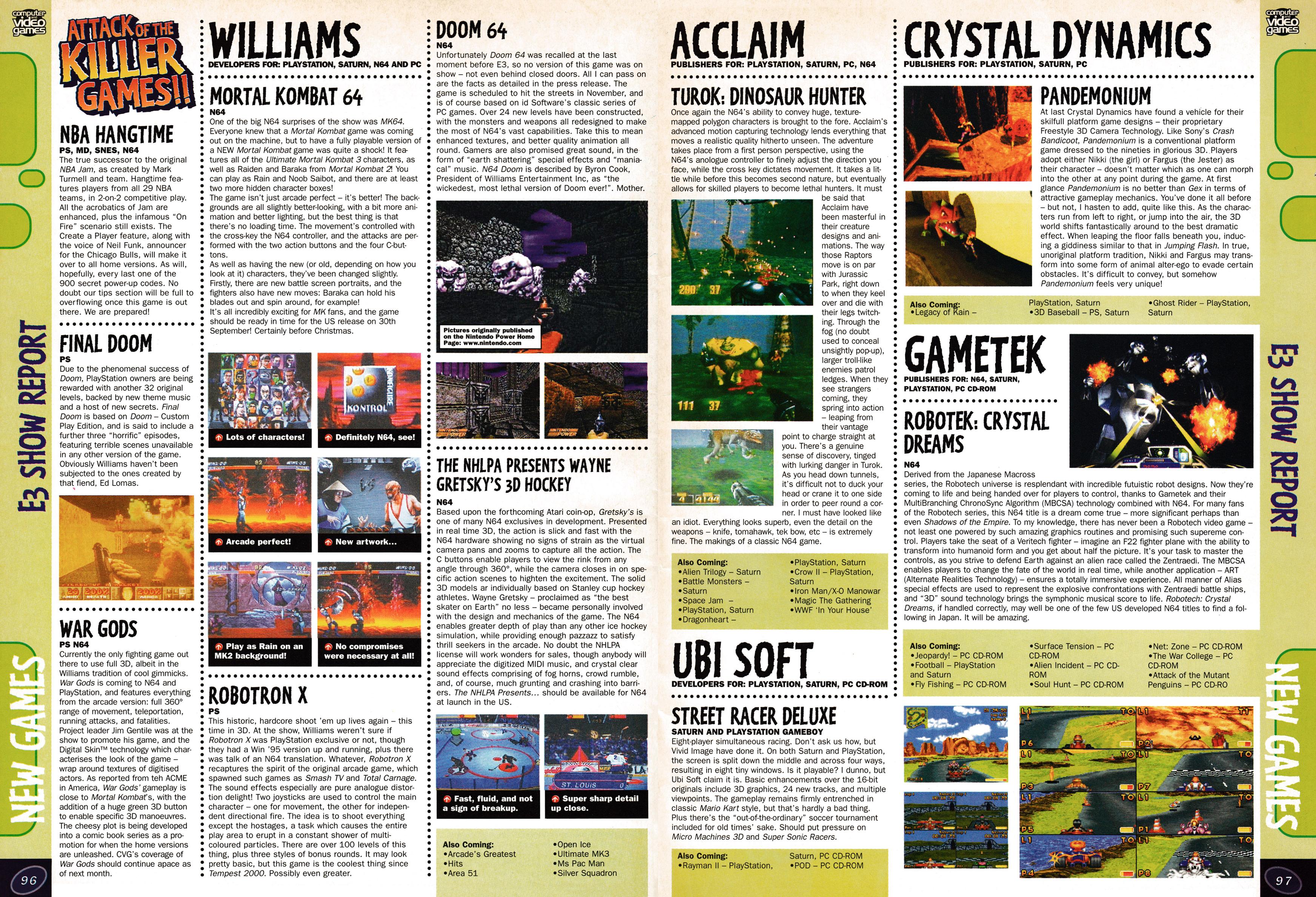 Massive 14-page featuring on the 1996 E3. Taken from CVG 176 - July 1996 (UK) 