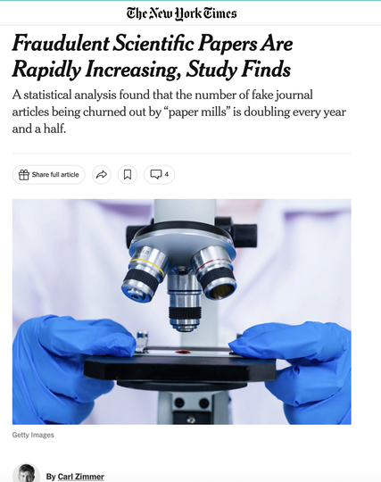 Screenshot of NYT report…
