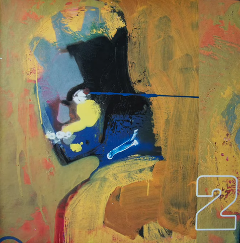 An abstract painting of a portrait.