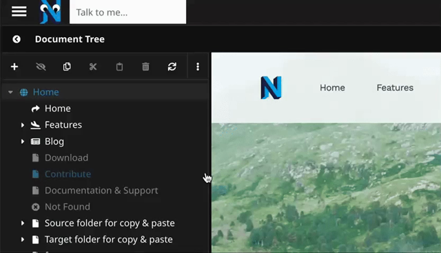 A googly eyes Neos logo as Ai assistant in the Neos CMS backend