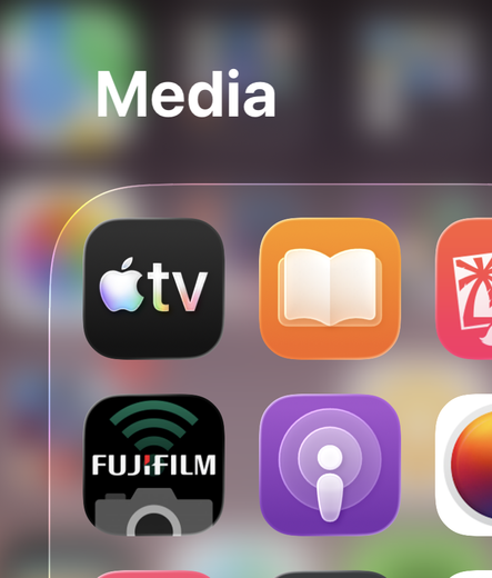 Screenshot of a section of the iOS Home Screen showing icons within a group. 