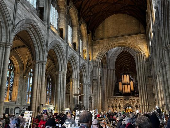 Overview shot of the inside of Ripon Cathedral