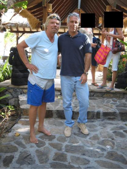 Richard Branson stood next to Jeffrey Epstein