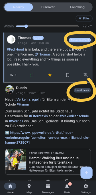 Ansicht gefilterter Postings in Frdihood