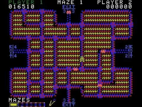 Screenshot of the game, it's maze-game sort of in the vain of Pac-Man but with more complex gameplay