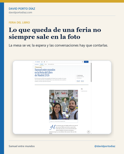 Crónica de la firma de Samuel entre mundos en la Feria del Libro de Madrid.