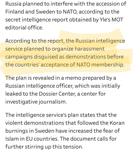 "Russian intelligence services planned to organize harassment campaigns designed as protests."