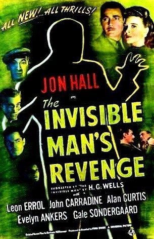 The 'Invisible Man's Revenge' poster is all kinds of dramatic, with its spooky shadow man and those intense reds and blacks. Really sets the mood, right? Plus, that classic Universal logo at the top just screams horror nostalgia.