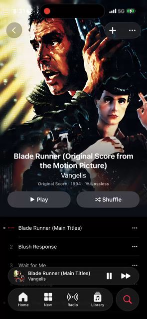 Bizarre animated Blade Runner poster of Harrison Ford and Sean Young that features the two actors making facial expressions and body movements that are completely nutso