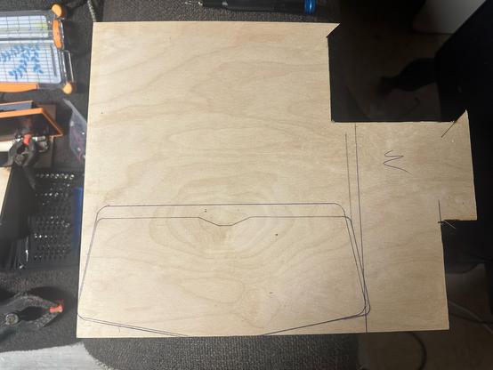 The same board with lines drawn on it.