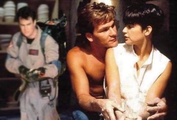 Patrick Swayze and Demi Moore in a scene from