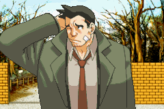 Dick Gumshoe looking embarrassed