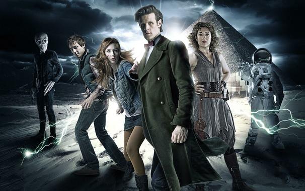 Splash shot of main cast of Matt Smith's Doctor Who run