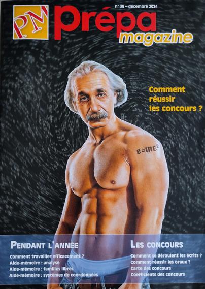 couverture de Prépa Magazine avec la tête de Einstein sur un corps bodybuldé