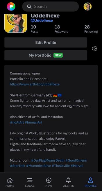 Screenshot Pixelfed setings on profile