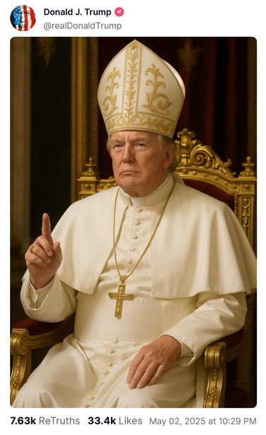 Trump posted AI-generated image of himself as the pope