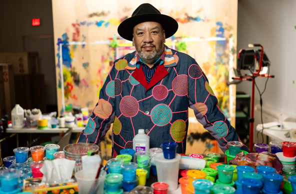 From a job at Ikea to a show at the Broad museum: Jeffrey Gibson’s long path to art stardom