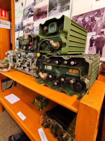 A collection of old Australian Army military radios.