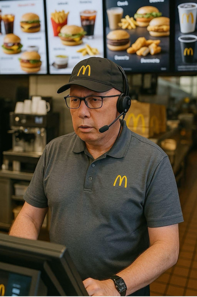 Dutton working at Maccas