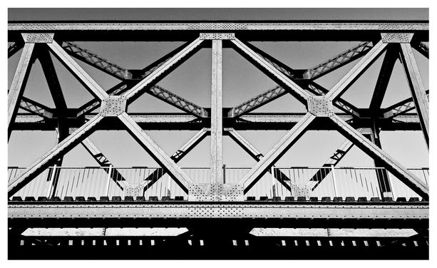 Old metal rail bridge.