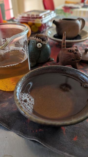 Green tea in a bowl