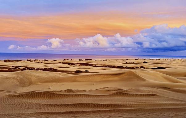 Whoaaah! 😳🤯👍🏻 Yesterday evening's power walk along the boulevard from Maspalomas sand dunes allowed me to capture the sunset with some dramatic shades of red, blending nicely with the golden sand, the dark blue of the ocean, the odd clouds in the horizon and no-one to be seen around. Pure bliss 🥰 I am a very lucky and privileged human being, I tell ya 👌🏻😜