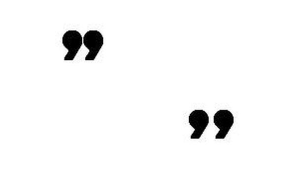 Two curly quotation marks placed diagonally from each other.