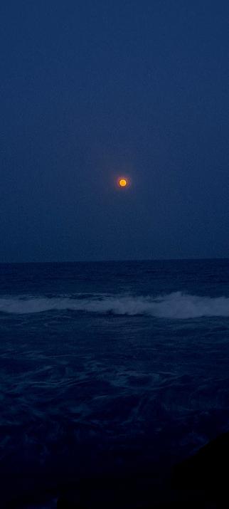 Full moon rising at the Bay of Bengal.