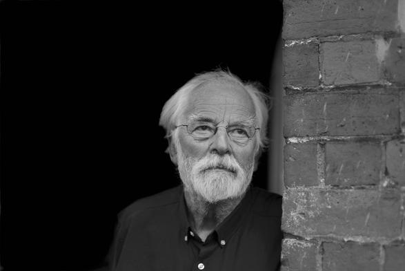 A black and white portrait of John Marjoram.  Photo credit Simon Pizzey