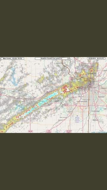 A graphic showing the storm track of the May 2019 tornado that was on the ground for 32 miles.