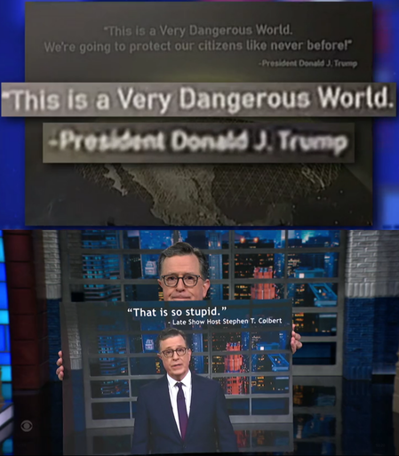 The graphic for Trump's "Golden Dome" quotes himself for why it's needed.