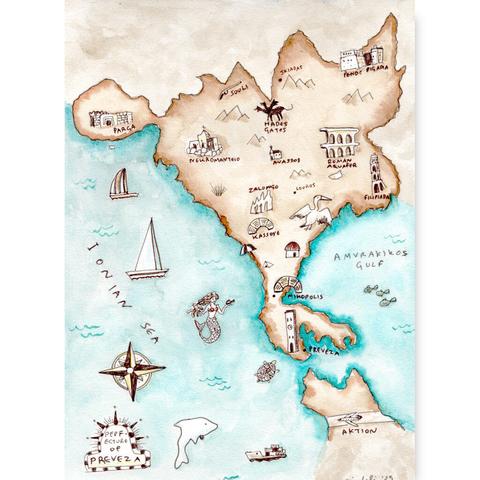 An illustrative map of Preveza