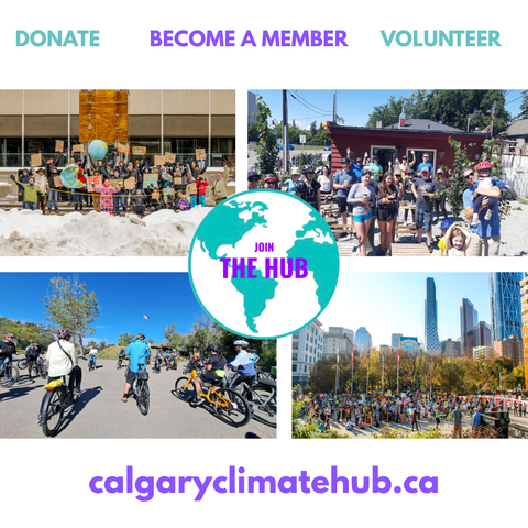 Hub events from spring, summer, fall & winter. In the middle is the Hub logo and the words DONATE / BECOME A MEMBER / VOLUNTEER